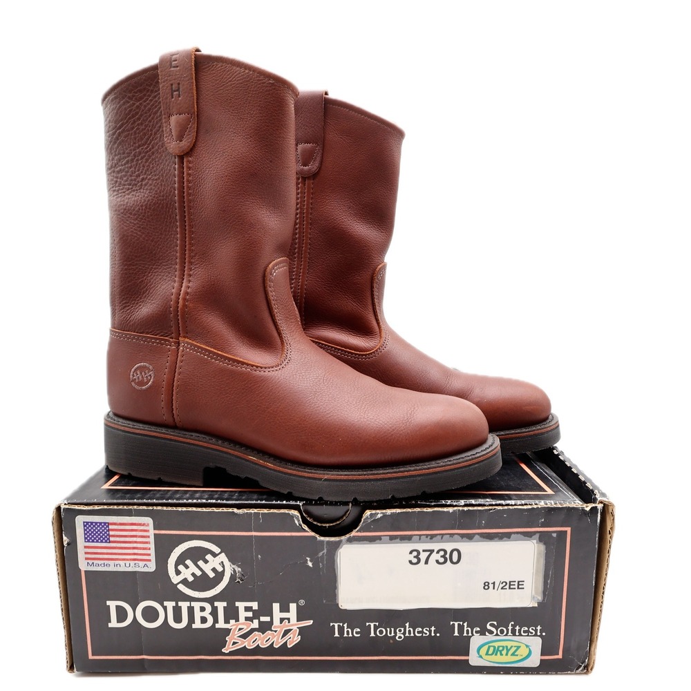 Double-H Boots Mens 8.5 EE USA Leather AG7 Ranchwell EH Work Boots NIB 3730